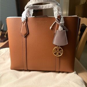 Tory Burch Brown and Cream Tote